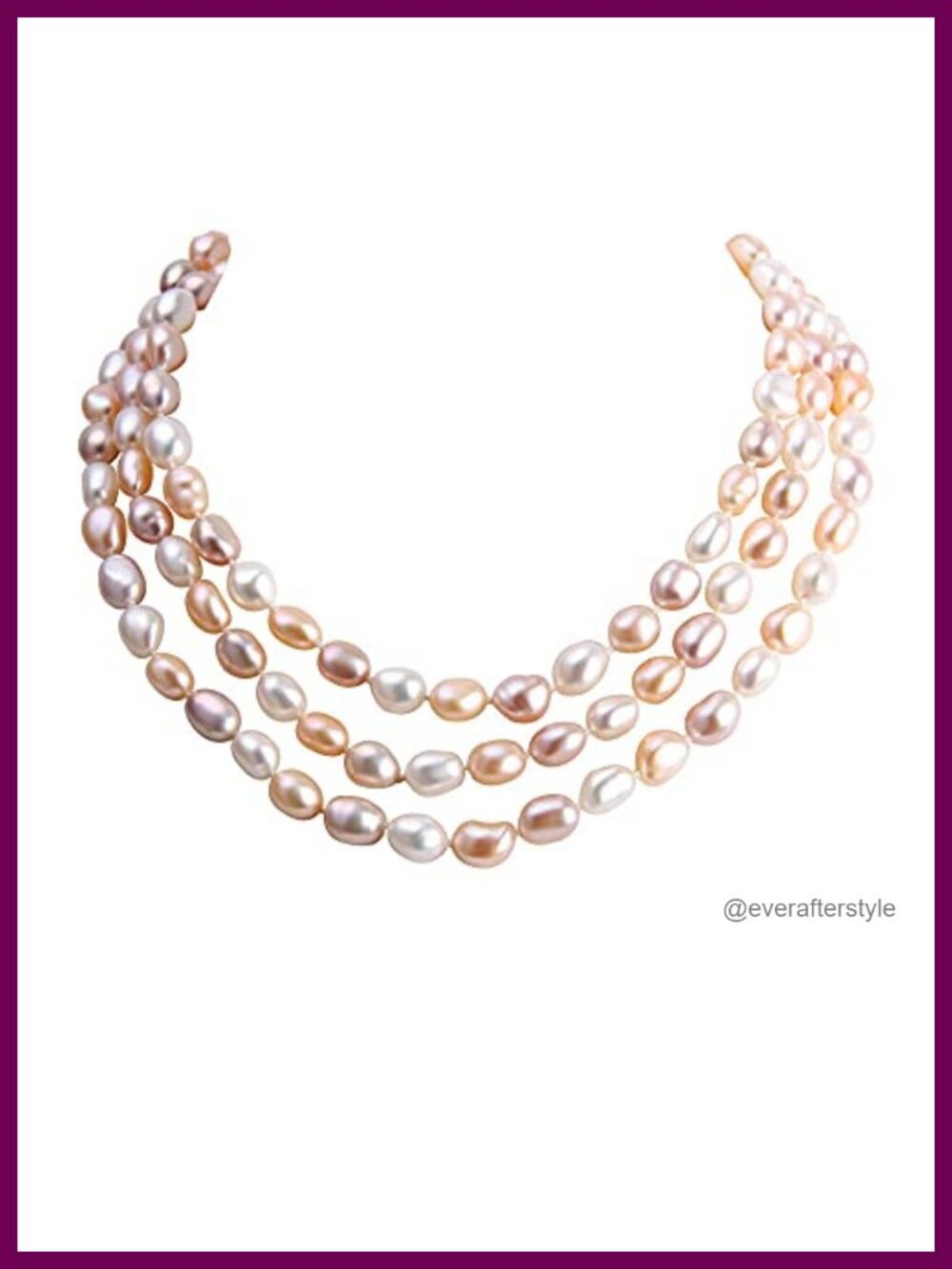 Handmade Multicolor Freshwater Baroque Pearl Strand Necklace 48" Sterling